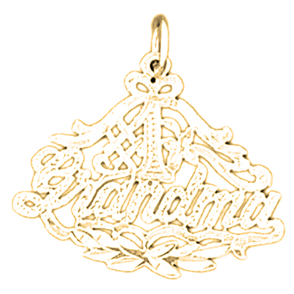 Yellow Gold-plated Silver #1 Grandma Pendant