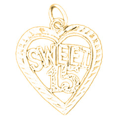 Yellow Gold-plated Silver Sweet 15 Pendant