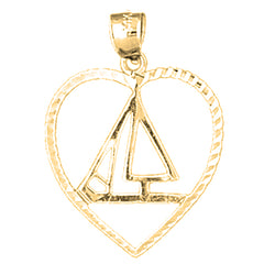 Yellow Gold-plated Silver Sailboat Pendant