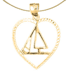 Colgante de velero de plata de ley (bañado en rodio o oro amarillo)