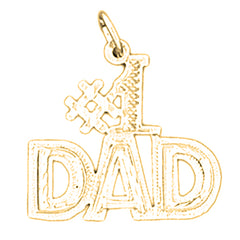 Yellow Gold-plated Silver #1 Dad Pendant