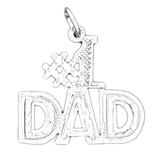Sterling Silver #1 Dad Pendant