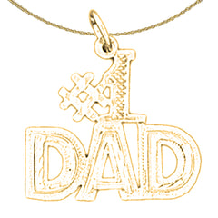 Sterling Silver #1 Dad Pendant (Rhodium or Yellow Gold-plated)