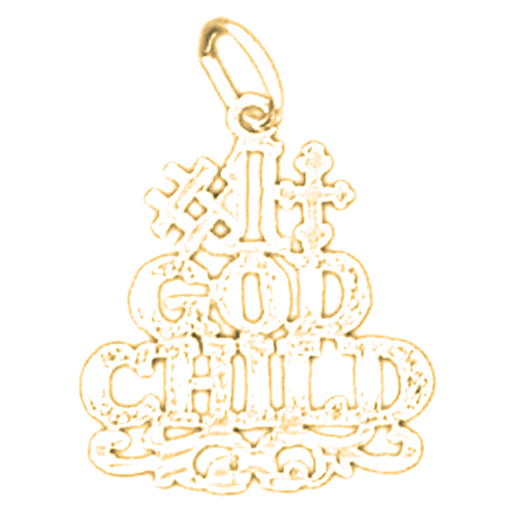 Yellow Gold-plated Silver #1 God Child Pendant