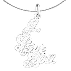 Colgante I Love You de plata de ley (bañado en rodio o oro amarillo)