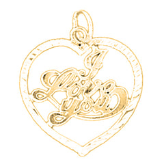 Yellow Gold-plated Silver I Love You Pendant
