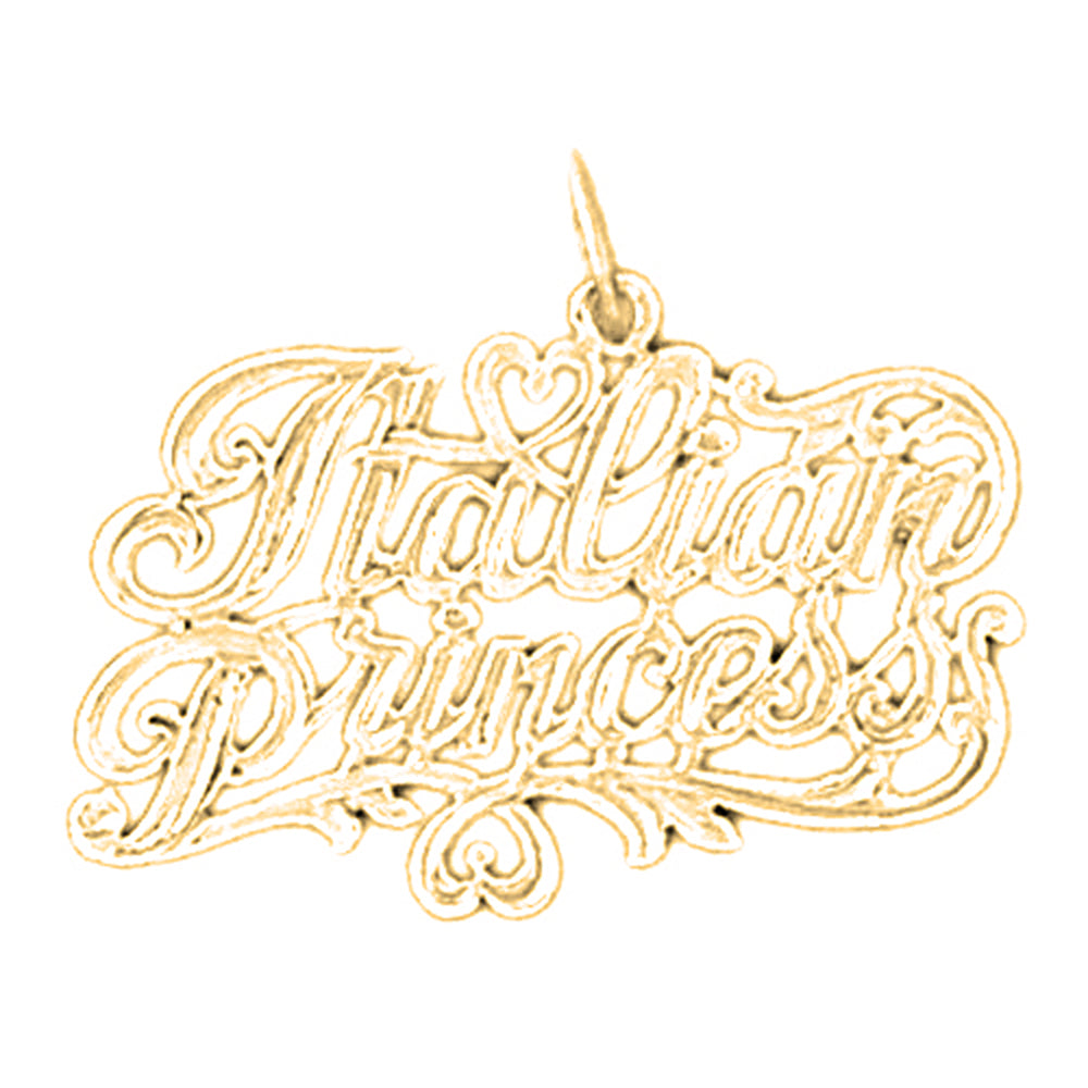 Yellow Gold-plated Silver Italian Princess Pendant