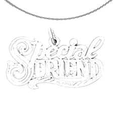 Colgante de plata de ley para amigo especial (bañado en rodio o oro amarillo)