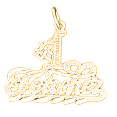 Yellow Gold-plated Silver #1 Teacher Pendant
