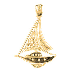 Yellow Gold-plated Silver Sailboat Pendant