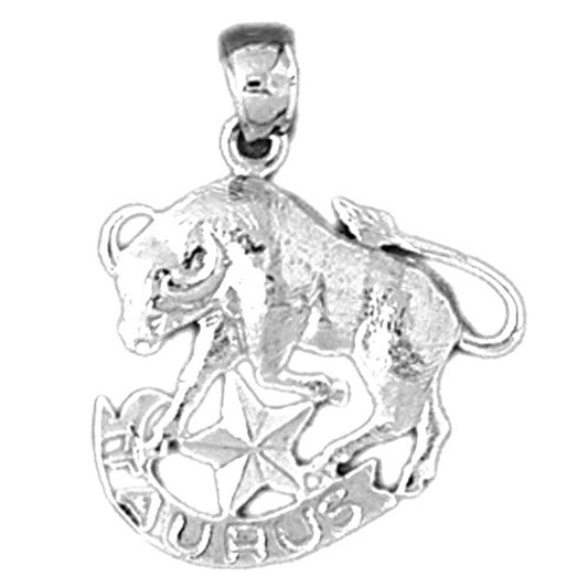 Sterling Silver Taurus Zodiac Sign Pendant