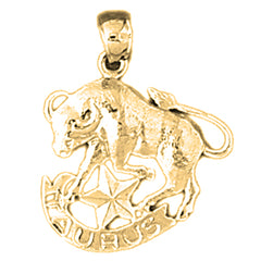 Yellow Gold-plated Silver Taurus Zodiac Sign Pendant