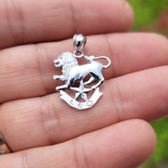 Sterling Silver Leo Zodiac Sign Pendant (Rhodium or Yellow Gold-plated)