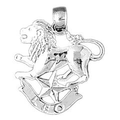 Sterling Silver Leo Zodiac Sign Pendant