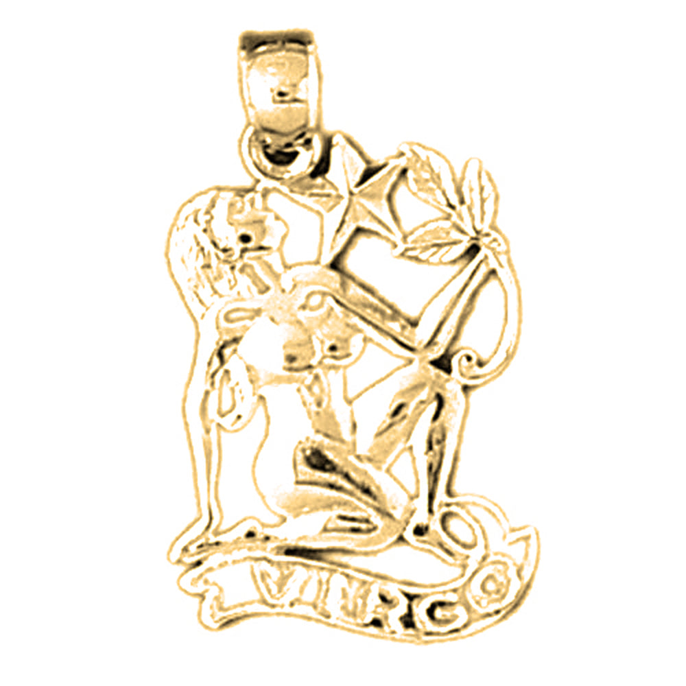 Yellow Gold-plated Silver Virgo Zodiac Sign Pendant