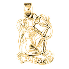Yellow Gold-plated Silver Virgo Zodiac Sign Pendant
