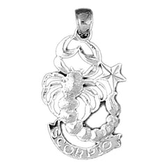 Sterling Silver Scorpio Zodiac Sign Pendant