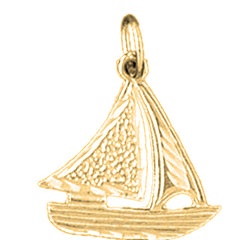 Yellow Gold-plated Silver Sailboat Pendant