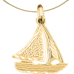 Colgante de velero de plata de ley (bañado en rodio o oro amarillo)