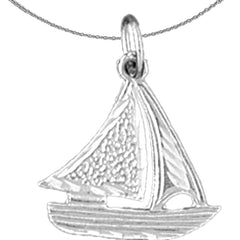 Colgante de velero de plata de ley (bañado en rodio o oro amarillo)