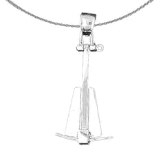 3D-Ankeranhänger aus Sterlingsilber (rhodiniert oder gelbvergoldet)