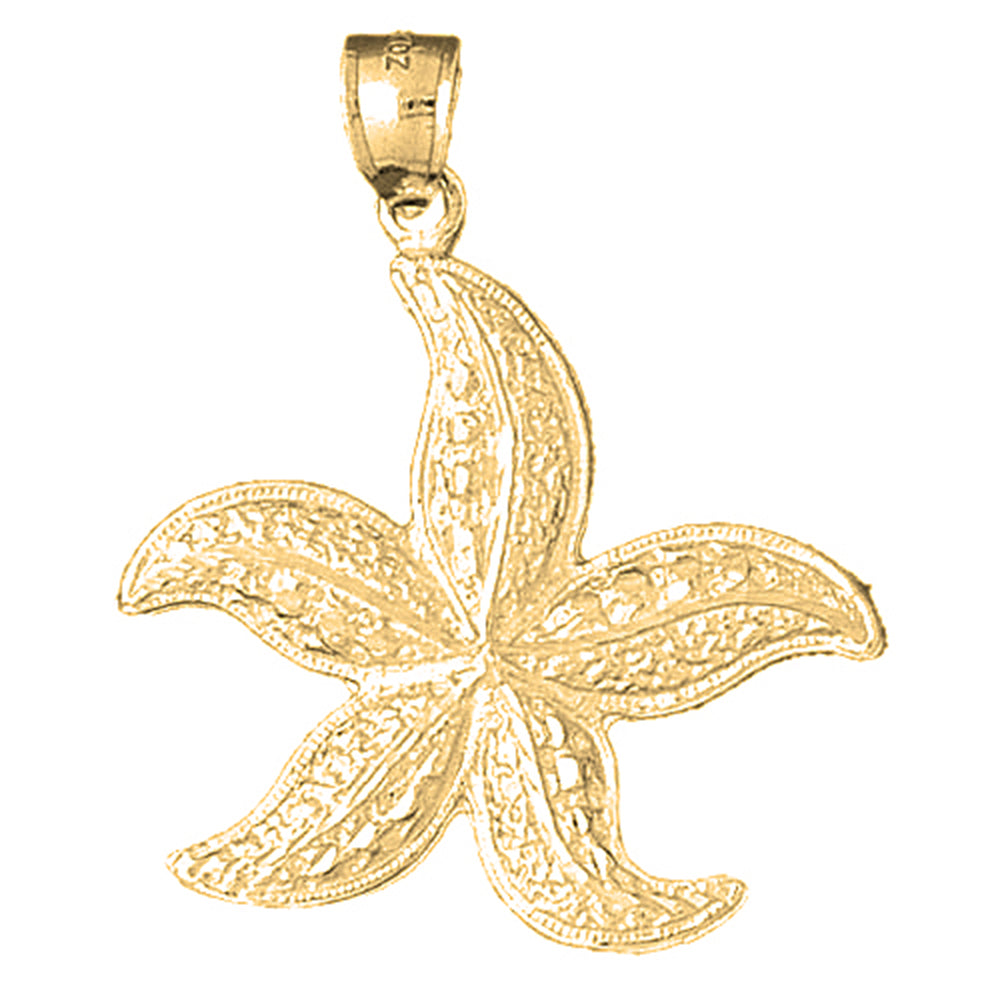 Yellow Gold-plated Silver Starfish Pendant