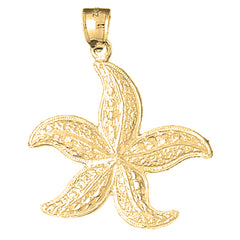 Yellow Gold-plated Silver Starfish Pendant