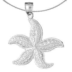 Colgante de estrella de mar de plata de ley (bañado en rodio o oro amarillo)