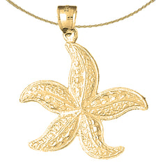 Colgante de estrella de mar de plata de ley (bañado en rodio o oro amarillo)