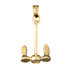 Yellow Gold-plated Silver Anchor Pendant