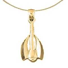 Sterling Silver Anchor Pendant (Rhodium or Yellow Gold-plated)