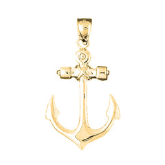 Yellow Gold-plated Silver Anchor Pendant