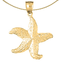 Colgante de estrella de mar de plata de ley (bañado en rodio o oro amarillo)