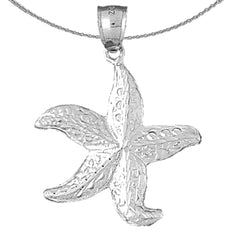 Colgante de estrella de mar de plata de ley (bañado en rodio o oro amarillo)