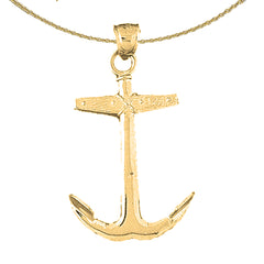 Ankeranhänger aus Sterlingsilber (rhodiniert oder gelbvergoldet)