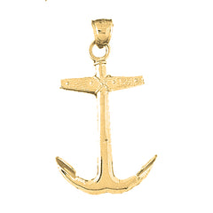 Yellow Gold-plated Silver Anchor Pendant