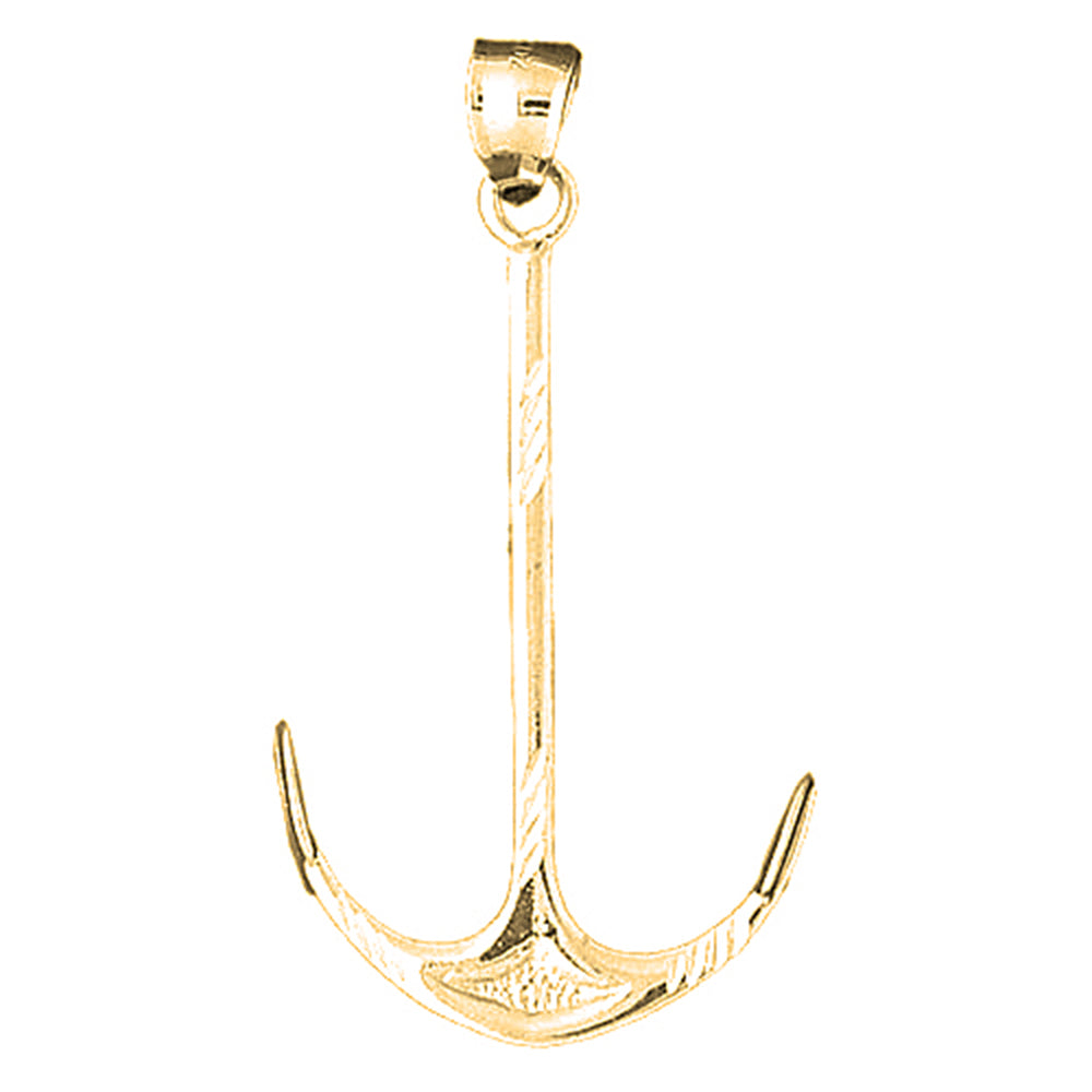 Yellow Gold-plated Silver Anchor Pendant