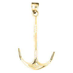 Yellow Gold-plated Silver Anchor Pendant