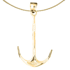 Sterling Silver Anchor Pendant (Rhodium or Yellow Gold-plated)