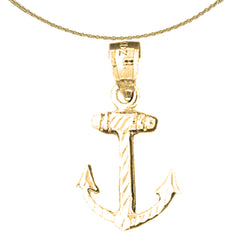 Ankeranhänger aus Sterlingsilber (rhodiniert oder gelbvergoldet)