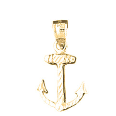 Yellow Gold-plated Silver Anchor Pendant