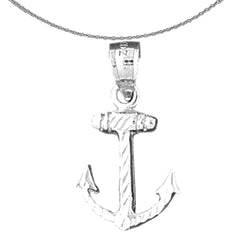 Ankeranhänger aus Sterlingsilber (rhodiniert oder gelbvergoldet)