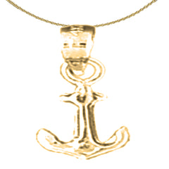 Ankeranhänger aus Sterlingsilber (rhodiniert oder gelbvergoldet)