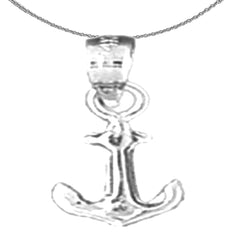 Ankeranhänger aus Sterlingsilber (rhodiniert oder gelbvergoldet)