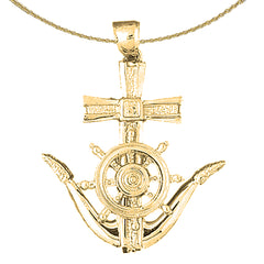 Ankeranhänger aus Sterlingsilber (rhodiniert oder gelbvergoldet)