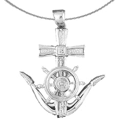 Ankeranhänger aus Sterlingsilber (rhodiniert oder gelbvergoldet)