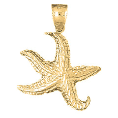 Yellow Gold-plated Silver Starfish Pendant