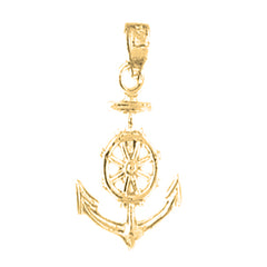 Yellow Gold-plated Silver Anchor Pendant