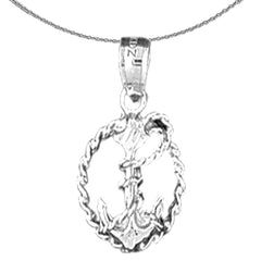 Ankeranhänger aus Sterlingsilber (rhodiniert oder gelbvergoldet)