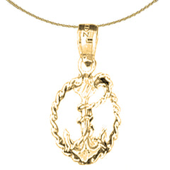 Ankeranhänger aus Sterlingsilber (rhodiniert oder gelbvergoldet)